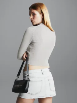 Calvin Klein Metallic Rib-Knit Cut Out Jumper -Calvin Cloth Shop J20J222579 PRQ alternate2