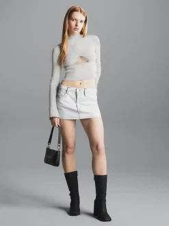 Calvin Klein Metallic Rib-Knit Cut Out Jumper -Calvin Cloth Shop J20J222579 PRQ alternate4