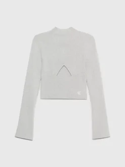 Calvin Klein Metallic Rib-Knit Cut Out Jumper -Calvin Cloth Shop J20J222579 PRQ alternate5