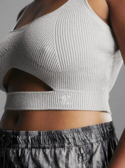 Calvin Klein Metallic Rib-Knit Bralette Top -Calvin Cloth Shop J20J222580 PRQ alternate2