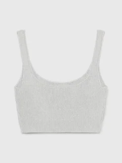 Calvin Klein Metallic Rib-Knit Bralette Top -Calvin Cloth Shop J20J222580 PRQ alternate5