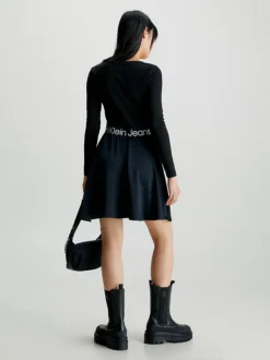 Calvin Klein Logo Tape Skater Dress -Calvin Cloth Shop J20J222714 BEH alternate2