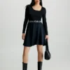 Calvin Klein Logo Tape Skater Dress