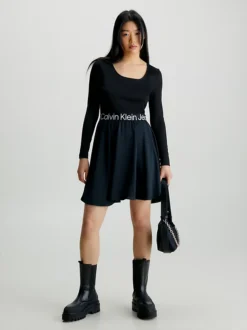 Calvin Klein Logo Tape Skater Dress