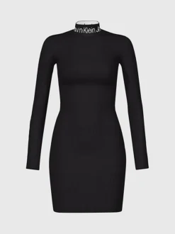 Calvin Klein Logo Collar Jumper Dress -Calvin Cloth Shop J20J222719 BEH alternate5