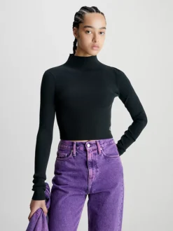 Calvin Klein Slim Ribbed Cropped Jumper