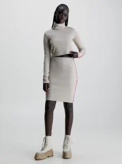 Calvin Klein Slim Ribbed Logo Tape Skirt -Calvin Cloth Shop J20J222730 PED alternate4