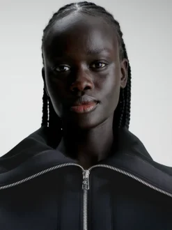 Calvin Klein Relaxed Zip Neck Sweatshirt Dress -Calvin Cloth Shop J20J222817 BEH alternate2