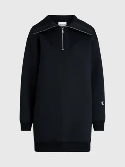 Calvin Klein Relaxed Zip Neck Sweatshirt Dress -Calvin Cloth Shop J20J222817 BEH alternate4