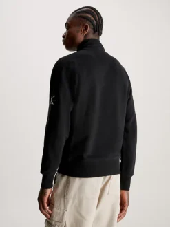 Calvin Klein Badge Zip Neck Sweatshirt -Calvin Cloth Shop J30J323428 BEH alternate2