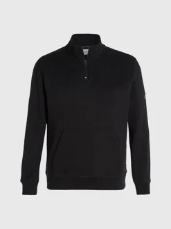 Calvin Klein Badge Zip Neck Sweatshirt -Calvin Cloth Shop J30J323428 BEH alternate5