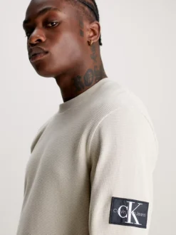 Calvin Klein Slim Long Sleeve Waffle T-shirt -Calvin Cloth Shop J30J323485 PED alternate3