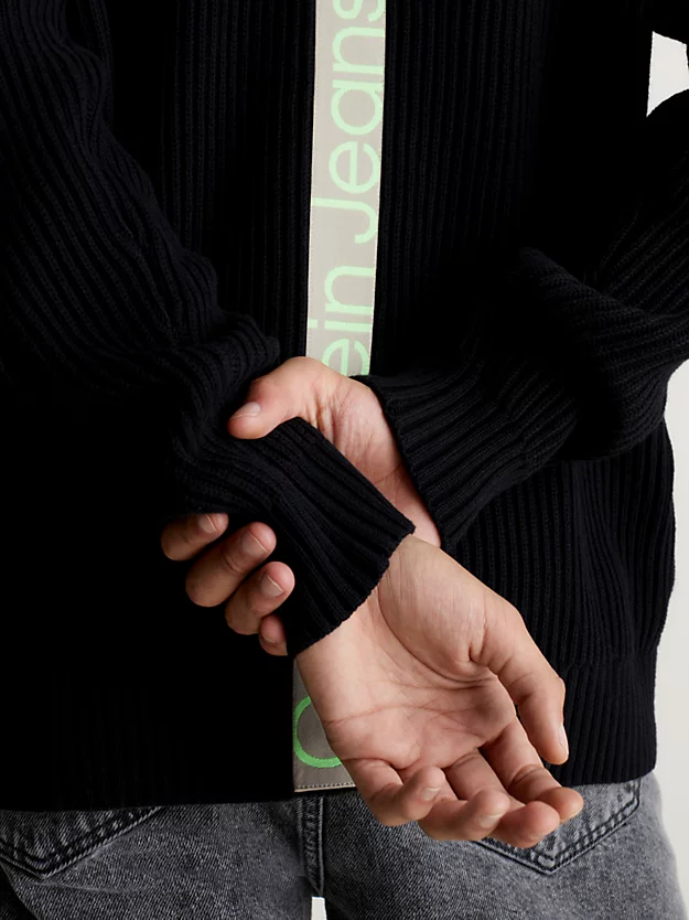 Calvin Klein Cotton Logo Tape Jumper 5 Calvin Klein Cotton Logo Tape Jumper - Image 3