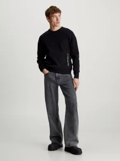 Calvin Klein Cotton Knit Jumper -Calvin Cloth Shop J30J323977 BEH alternate3