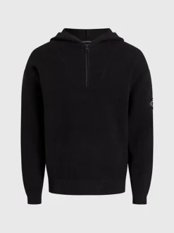 Calvin Klein Cotton Waffle Hooded Jumper -Calvin Cloth Shop J30J323985 BEH alternate4