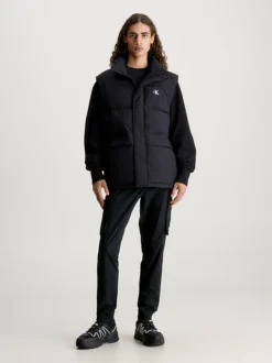 Calvin Klein Crinkle Nylon Puffer Gilet -Calvin Cloth Shop J30J324075 BEH alternate4