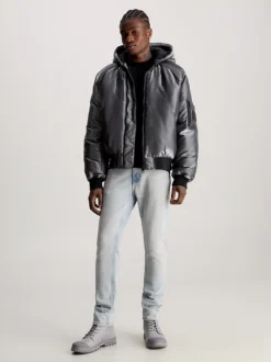 Calvin Klein Liquid Metal Hooded Bomber Jacket -Calvin Cloth Shop J30J324079 0GK alternate4