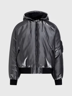 Calvin Klein Liquid Metal Hooded Bomber Jacket -Calvin Cloth Shop J30J324079 0GK alternate5