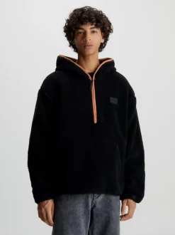 Calvin Klein Sherpa Zip Neck Hoodie