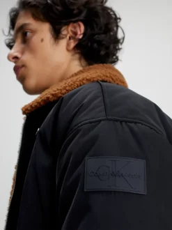 Calvin Klein Reversible Sherpa Bomber Jacket 14 Calvin Klein Reversible Sherpa Bomber Jacket -Calvin Cloth Shop J30J324123 BEH alternate4