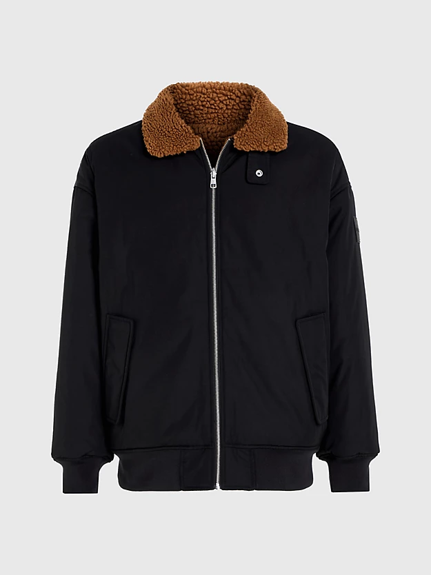 Calvin Klein Reversible Sherpa Bomber Jacket 10 Calvin Klein Reversible Sherpa Bomber Jacket - Image 8