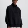 Calvin Klein Oversized Zip Neck Sweatshirt 1 Calvin Klein Oversized Zip Neck Sweatshirt -Calvin Cloth Shop J30J324149 BEH main