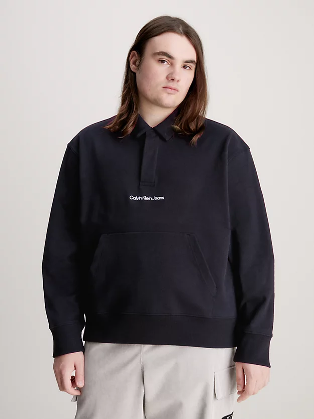 Calvin Klein Relaxed Polo Sweatshirt 4 Calvin Klein Relaxed Polo Sweatshirt - Image 2