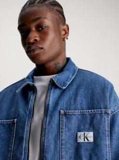 Calvin Klein Zip Up Padded Denim Jacket -Calvin Cloth Shop J30J324290 1A4 alternate3