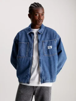 Calvin Klein Zip Up Padded Denim Jacket