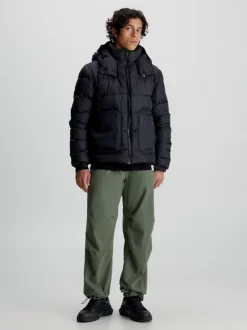 Calvin Klein Lightweight Logo Tape Puffer Jacket -Calvin Cloth Shop J30J324330 BEH alternate4