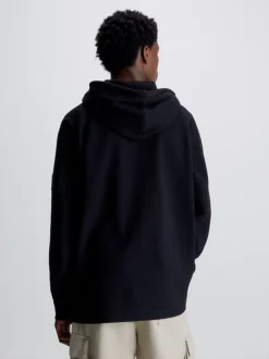 Calvin Klein Cotton Waffle Badge Hoodie 10 Calvin Klein Cotton Waffle Badge Hoodie -Calvin Cloth Shop J30J324338 BEH alternate2