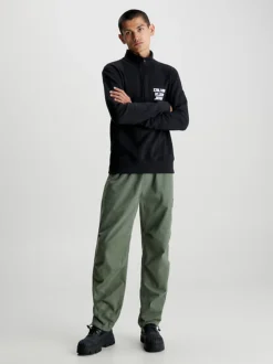 Calvin Klein Zip Neck Sweatshirt -Calvin Cloth Shop J30J324506 BEH alternate3