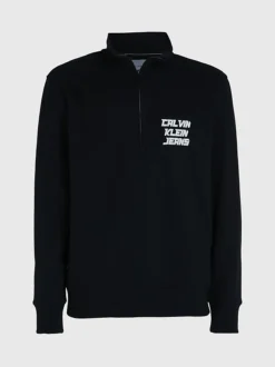 Calvin Klein Zip Neck Sweatshirt -Calvin Cloth Shop J30J324506 BEH alternate4