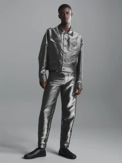 Calvin Klein Relaxed Metallic Trucker Jacket -Calvin Cloth Shop J30J324701 0GK alternate4