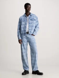 Calvin Klein 90's All-Over Logo Denim Jacket -Calvin Cloth Shop J30J325084 1AA alternate3