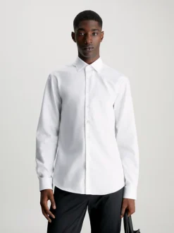Calvin Klein Fitted Twill Dress Shirt