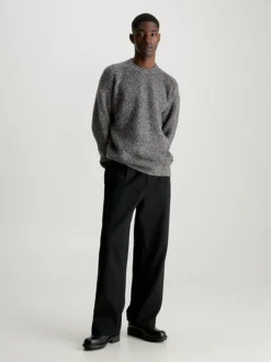 Calvin Klein Wool Blend Rib-Knit Jumper 14 Calvin Klein Wool Blend Rib-Knit Jumper -Calvin Cloth Shop K10K111573 BEH alternate4