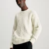 Calvin Klein Wool Blend Cable Knit Jumper -Calvin Cloth Shop K10K111574 YAH main