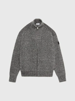 Calvin Klein Wool Blend Zip Up Cardigan -Calvin Cloth Shop K10K111575 BEH alternate5