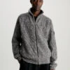 Calvin Klein Wool Blend Zip Up Cardigan -Calvin Cloth Shop K10K111575 BEH main