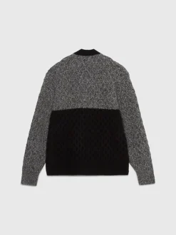 Calvin Klein Colour Block Textured Cardigan -Calvin Cloth Shop K10K111576 BEH alternate6