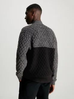 Calvin Klein Colour Block Textured Jumper -Calvin Cloth Shop K10K111577 BEH alternate2