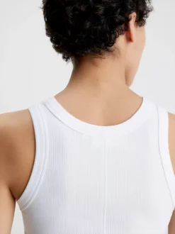 Calvin Klein Skinny Ribbed Fitted Tank Top -Calvin Cloth Shop K20K205045 YAF alternate2