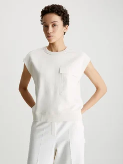 Calvin Klein Textured Cap Sleeve Sweatshirt