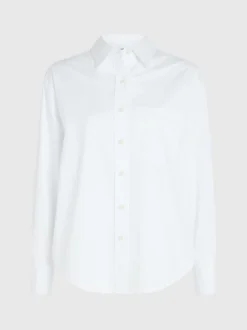 Calvin Klein Relaxed Cotton Satin Shirt 13 Calvin Klein Relaxed Cotton Satin Shirt -Calvin Cloth Shop K20K205413 YAF alternate5