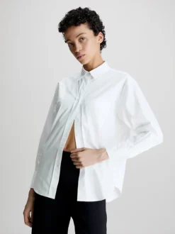 Calvin Klein Relaxed Cotton Satin Shirt
