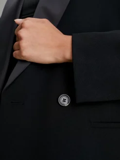 Calvin Klein Wool Blend Tuxedo Coat -Calvin Cloth Shop K20K205970 BEH alternate3