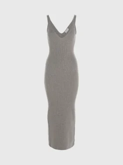 Calvin Klein Slim Wool Ribbed Slip Dress -Calvin Cloth Shop K20K205975 P9X alternate4