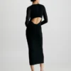 Calvin Klein Slim Sheer Panel Midi Dress -Calvin Cloth Shop K20K205977 BEH main