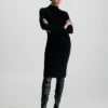 Calvin Klein Wool Roll Neck Bodycon Dress -Calvin Cloth Shop K20K205992 BEH main